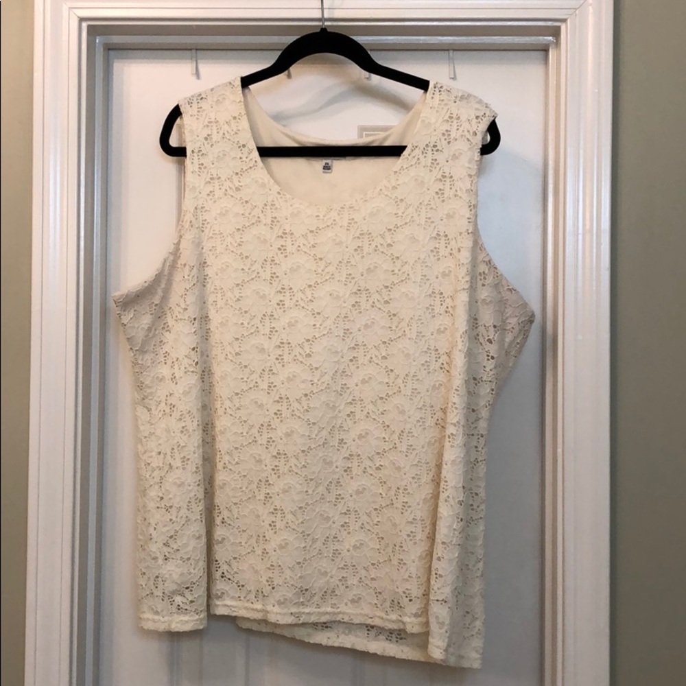 Ivory eyelet tank top